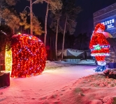 Новогоднее оформление 3D-фигурами ресторана FRANCO, Киев 2026